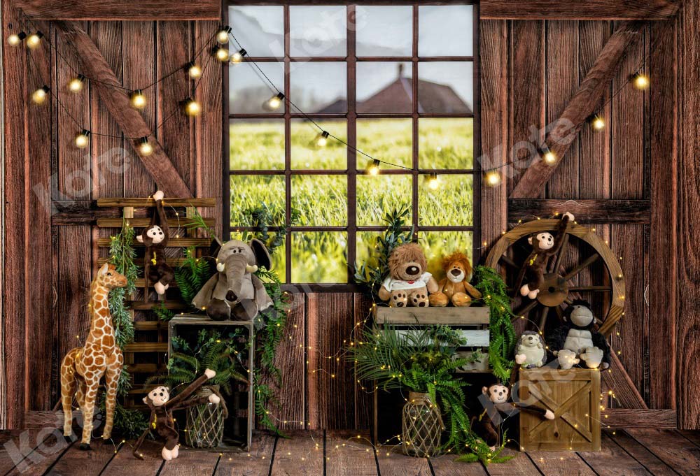 Kate Wildlife Toy Cabin Backdrop Window Designed by Emetselch