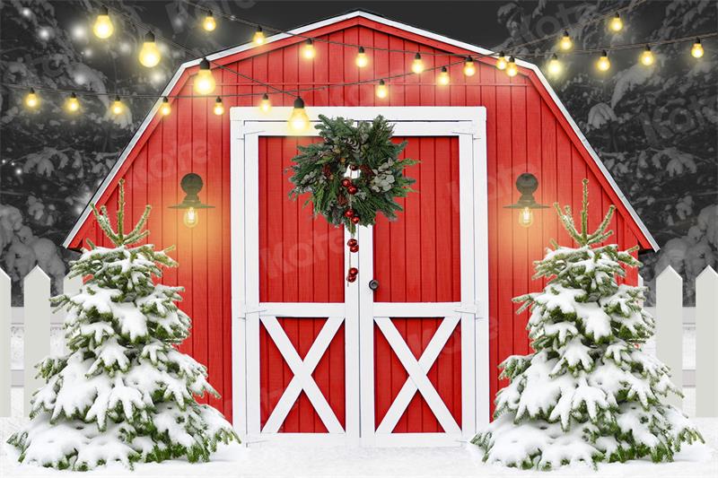 Kate Christmas Snow Backdrop Red House Designed by Uta Mueller Photography - Kate Backdrop AU