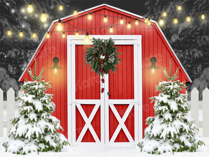 Kate Christmas Snow Backdrop Red House Designed by Uta Mueller Photography
