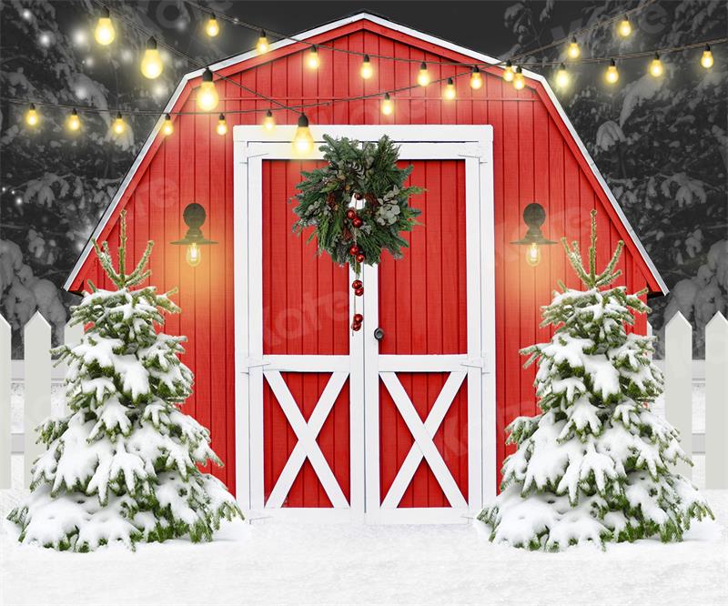 Kate Christmas Snow Backdrop Red House Designed by Uta Mueller Photography