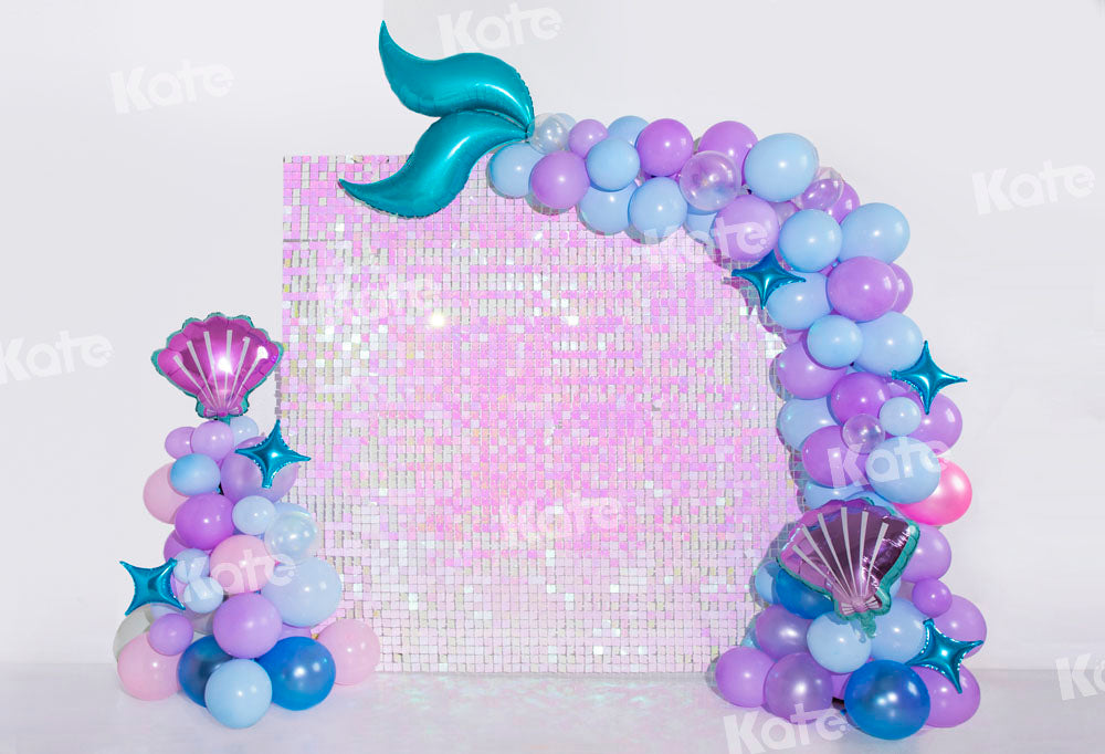Kate Violet Sequins Balloon Backdrop Mermaid Designed by Emetselch - Kate Backdrop AU