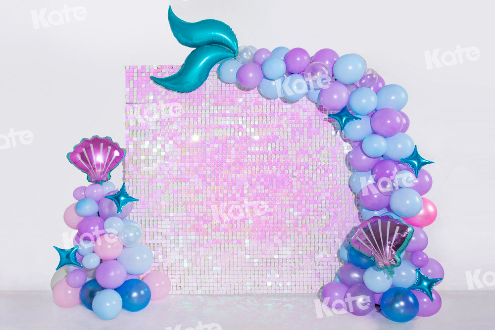 Kate Violet Sequins Balloon Backdrop Mermaid Designed by Emetselch - Kate Backdrop AU