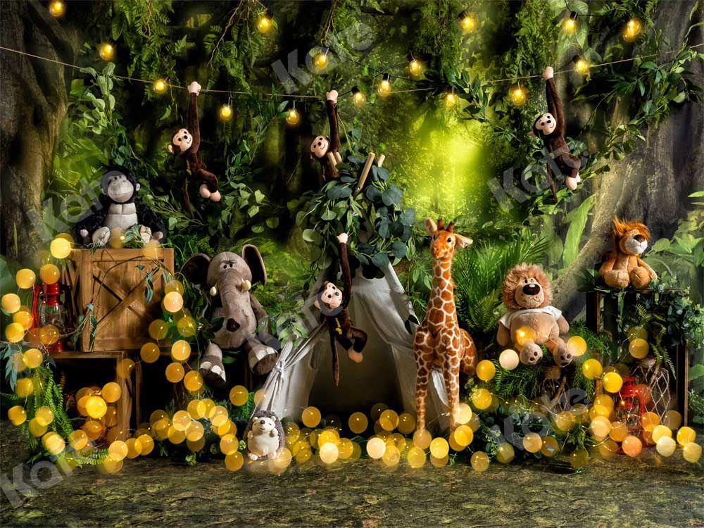 Kate Summer Forest Backdrop Wild Animals Tent Bokeh Designed by Emetselch - Kate Backdrop AU