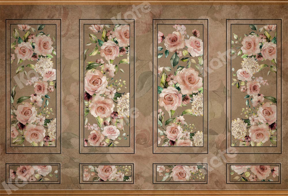 Kate Vintage Wall Backdrop Art Floral Texture Designed by Chain Photography