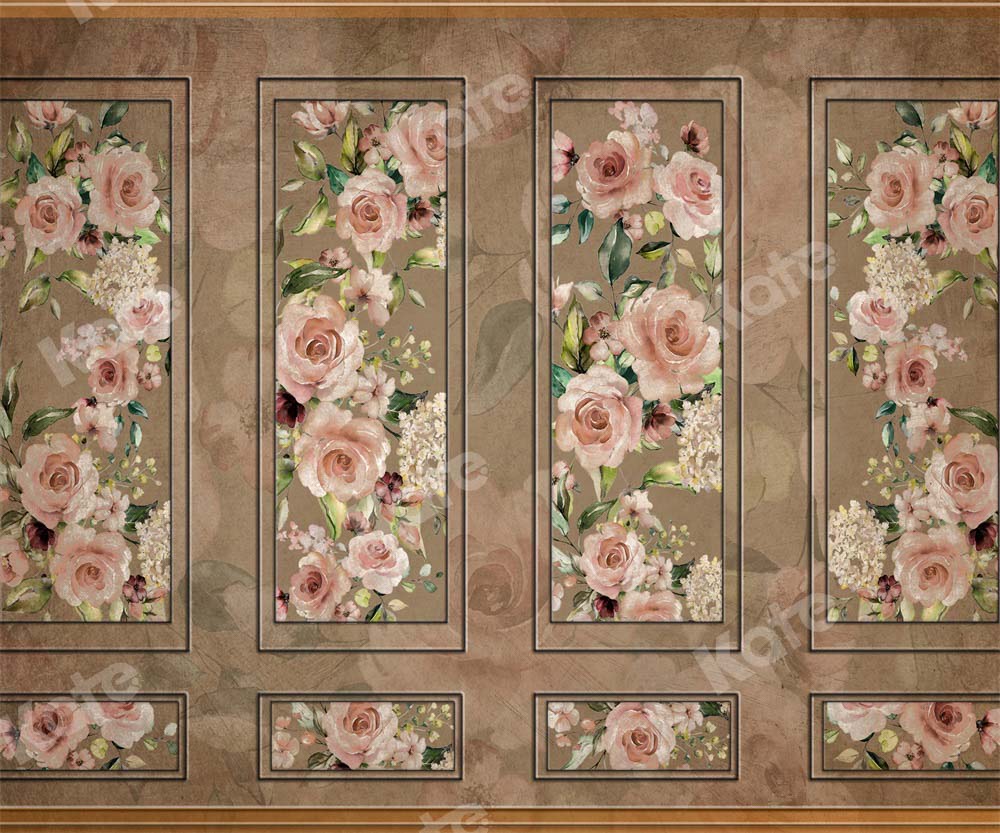 Kate Vintage Wall Backdrop Art Floral Texture Designed by Chain Photography