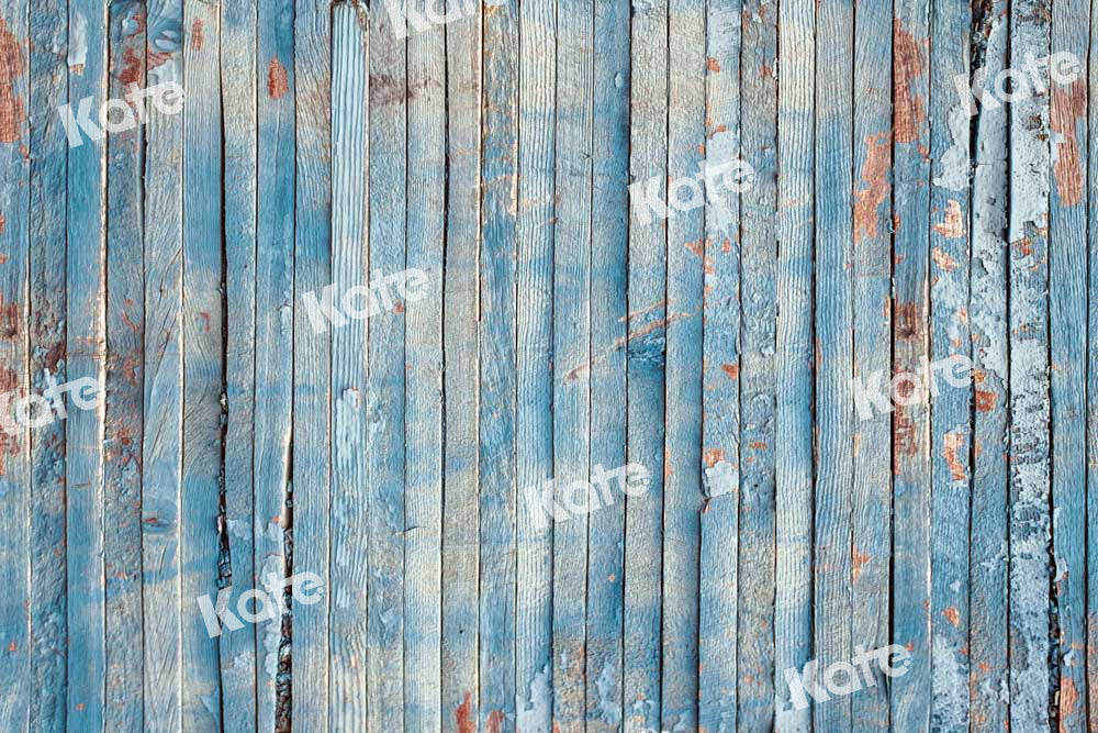 Kate Retro Backdrop Blue Wood Plank Designed by Kate Image