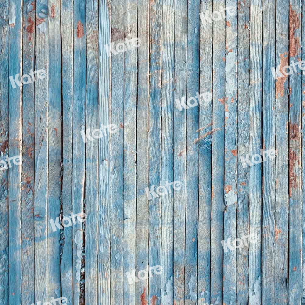 Kate Retro Backdrop Blue Wood Plank Designed by Kate Image