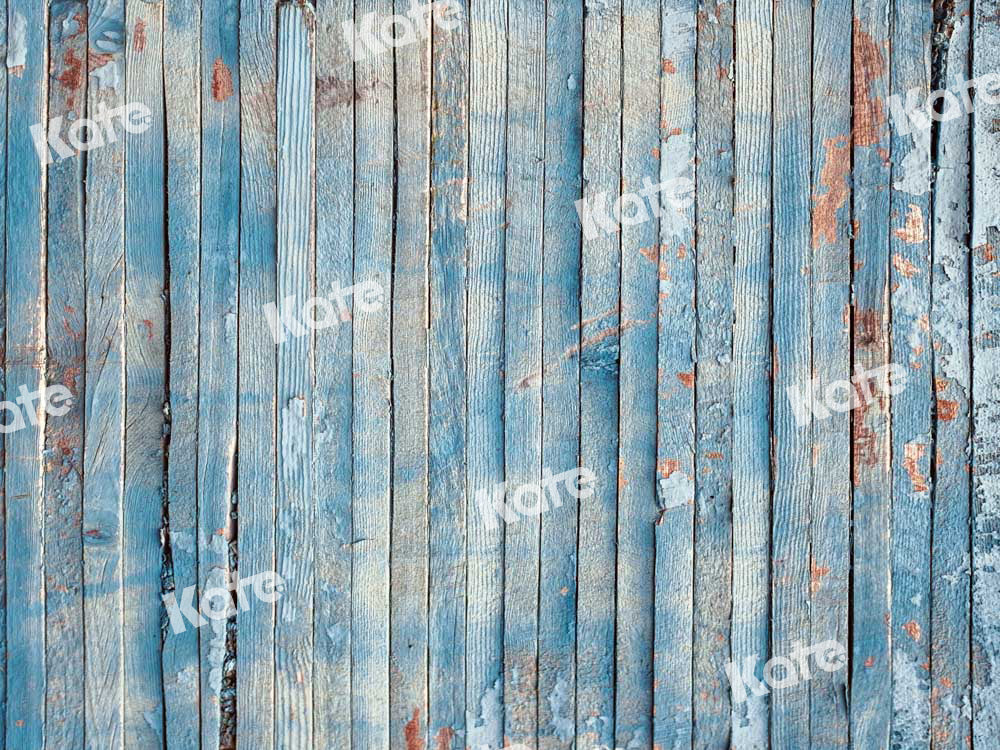 Kate Retro Backdrop Blue Wood Plank Designed by Kate Image