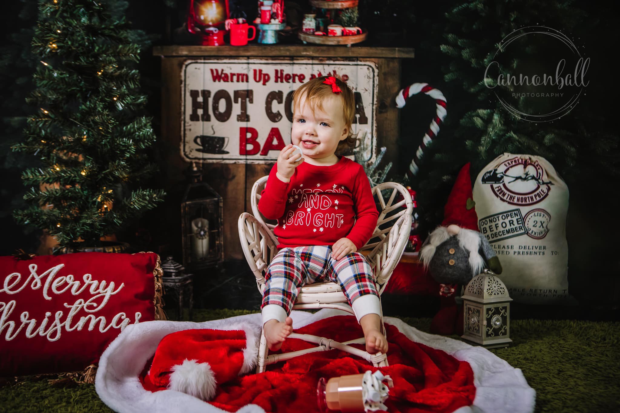 Kate Christmas Backdrop Hot Cocoa for Photography - Kate Backdrop AU
