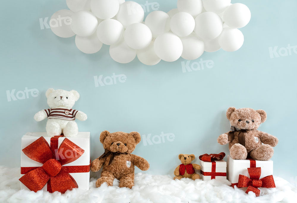 Kate Bear Gift Box Backdrop Balloon Designed by Emetselch - Kate Backdrop AU