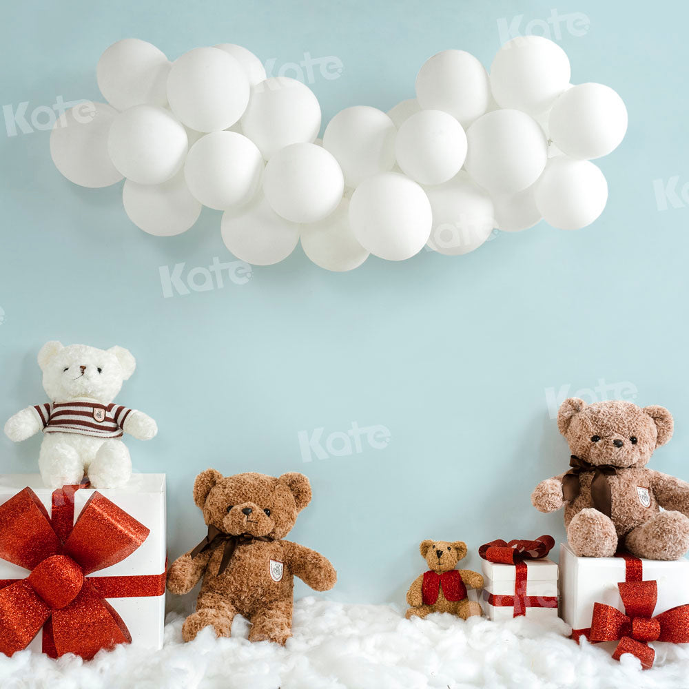Kate Bear Gift Box Backdrop Balloon Designed by Emetselch - Kate Backdrop AU