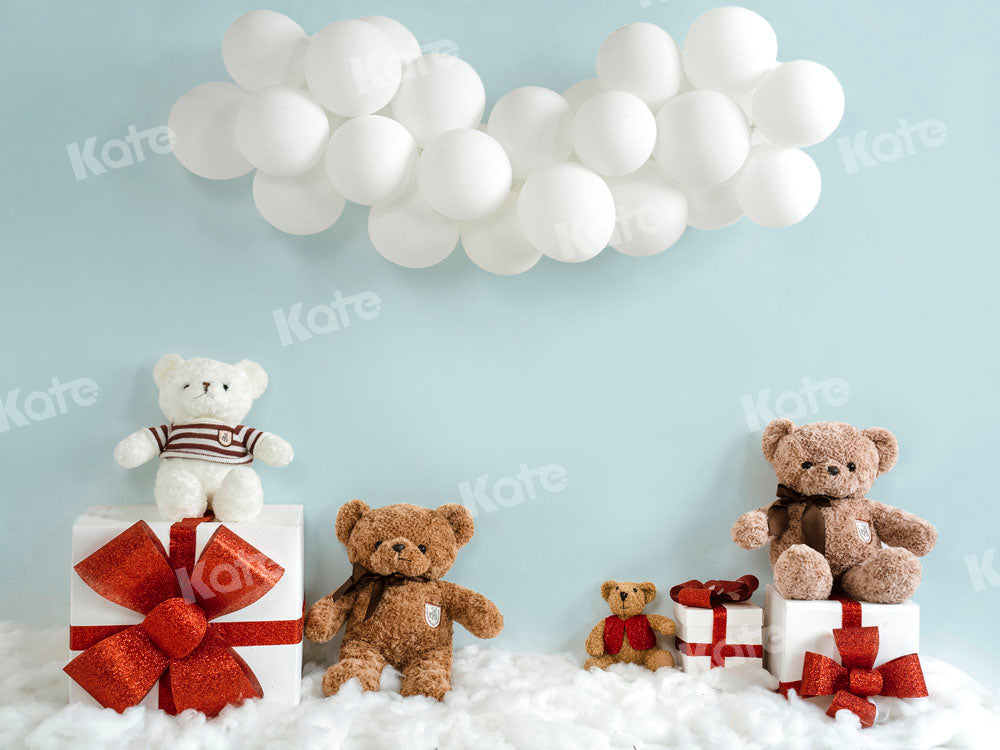 Kate Bear Gift Box Backdrop Balloon Designed by Emetselch - Kate Backdrop AU