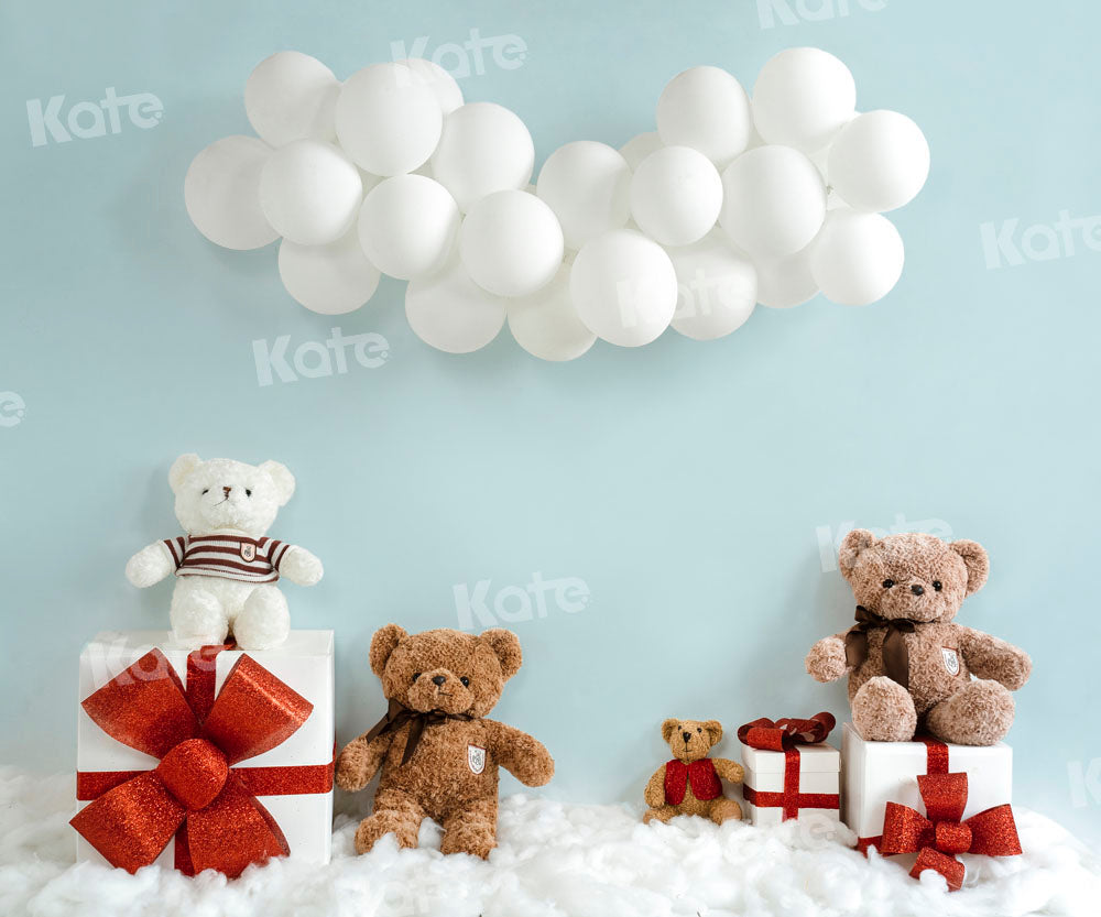 Kate Bear Gift Box Backdrop Balloon Designed by Emetselch - Kate Backdrop AU