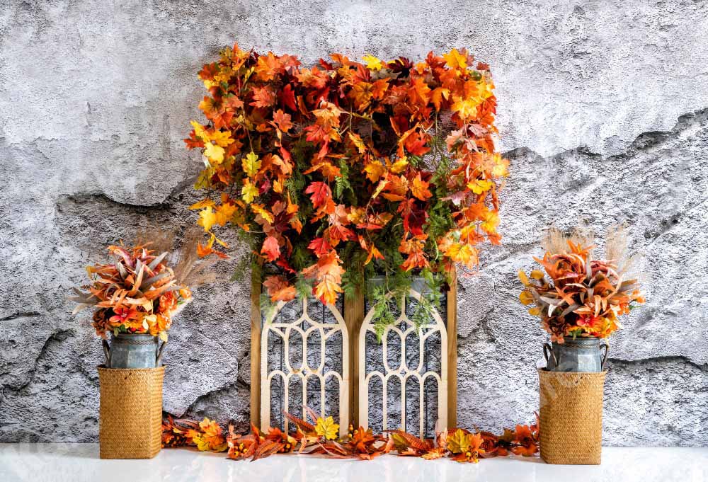 Kate Autumn Leaves Boho Backdrop Designed by Emetselch - Kate Backdrop AU