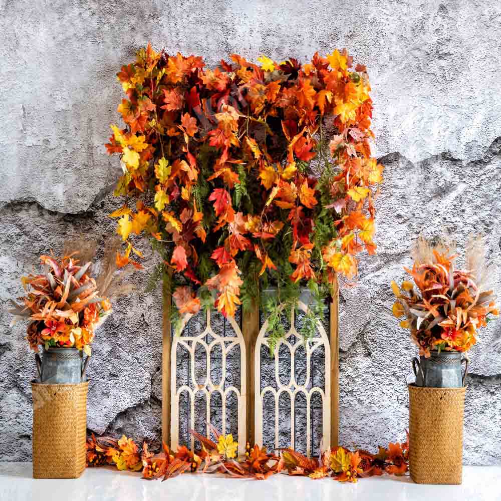 Kate Autumn Leaves Boho Backdrop Designed by Emetselch - Kate Backdrop AU