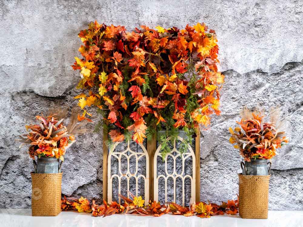 Kate Autumn Leaves Boho Backdrop Designed by Emetselch - Kate Backdrop AU