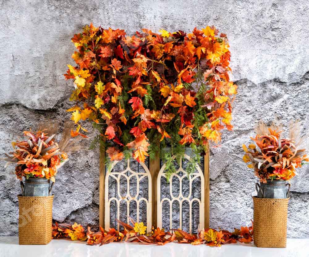 Kate Autumn Leaves Boho Backdrop Designed by Emetselch - Kate Backdrop AU
