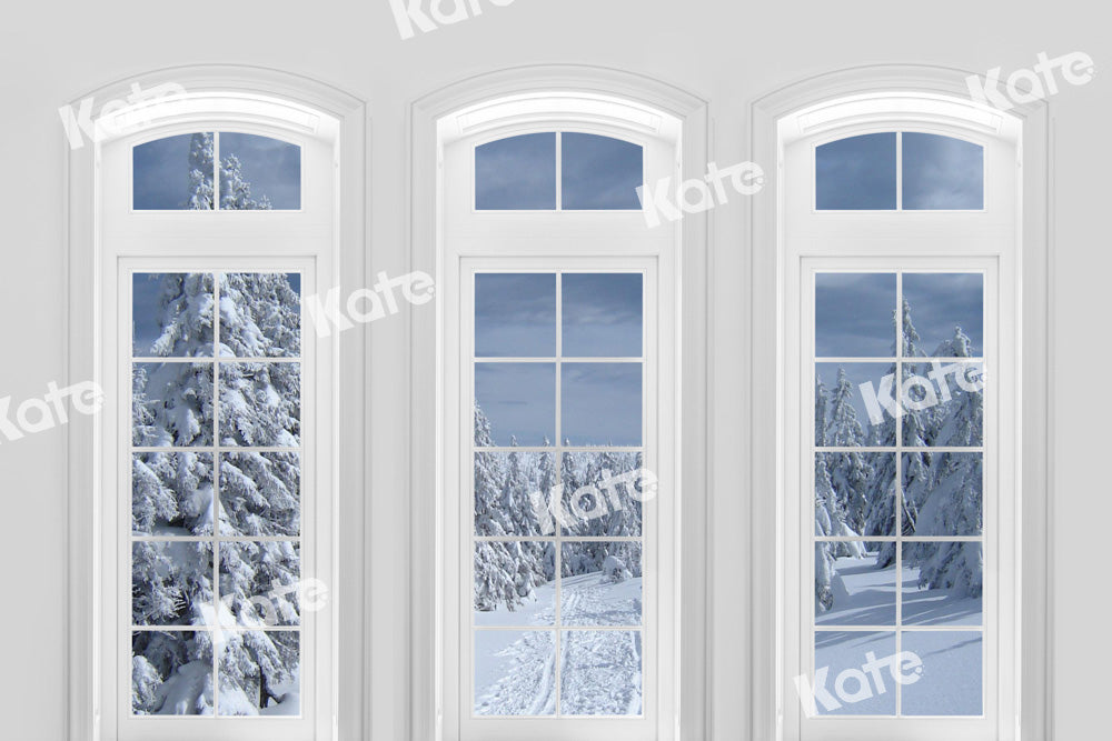 Kate Snowy Winter Backdrop Window Designed by Chain Photography - Kate Backdrop AU