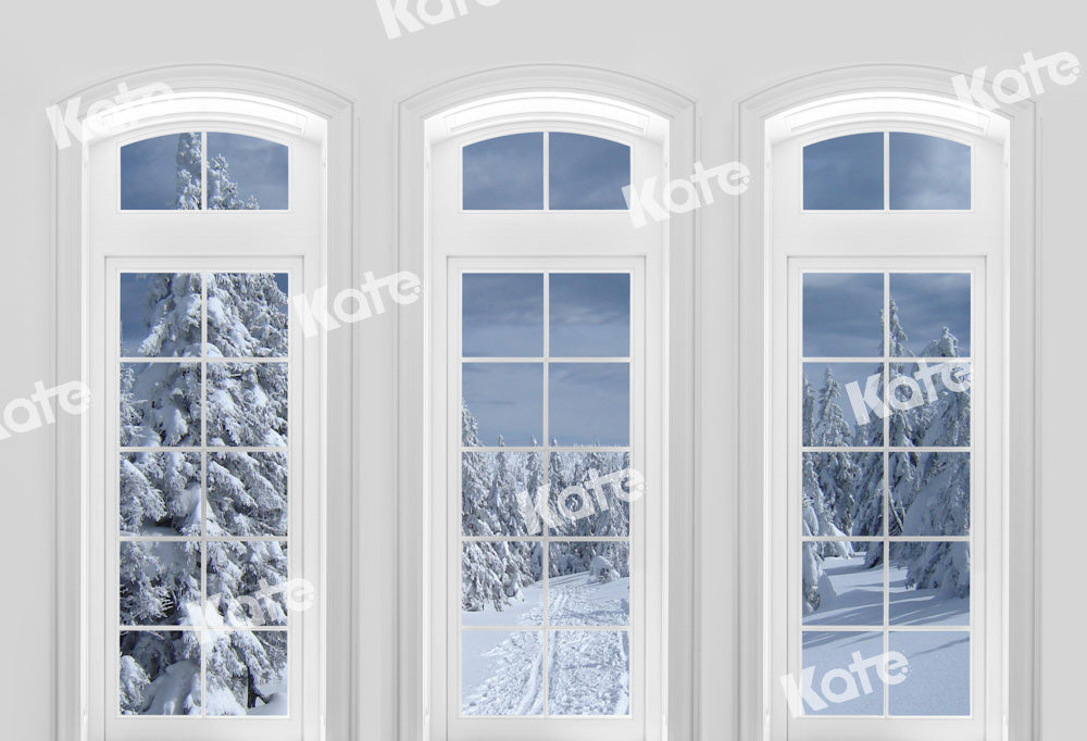 Kate Snowy Winter Backdrop Window Designed by Chain Photography - Kate Backdrop AU