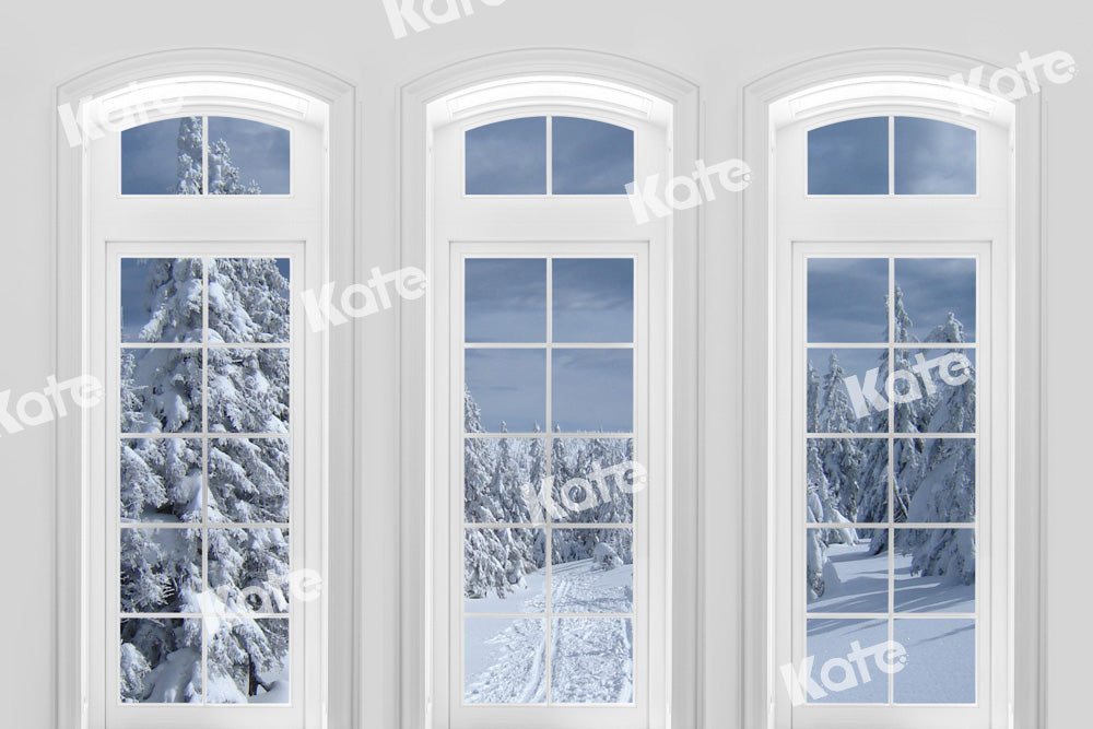 Kate Snowy Winter Backdrop Window Designed by Chain Photography - Kate Backdrop AU