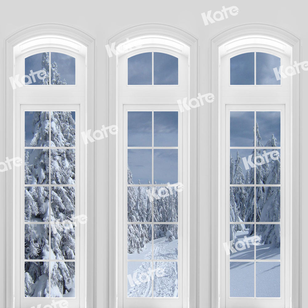 Kate Snowy Winter Backdrop Window Designed by Chain Photography - Kate Backdrop AU