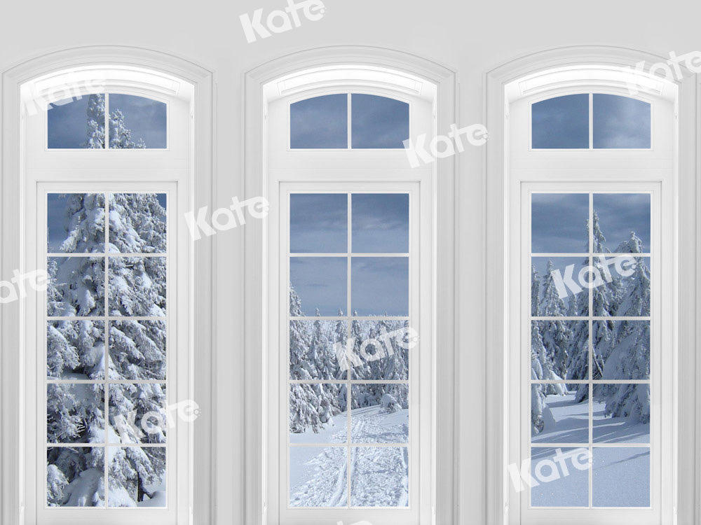 Kate Snowy Winter Backdrop Window Designed by Chain Photography - Kate Backdrop AU