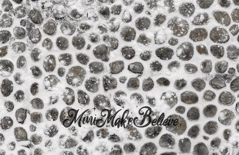 Kate Cobblestone Backdrop Winter Snow Christmas Designed by Mini MakeBelieve