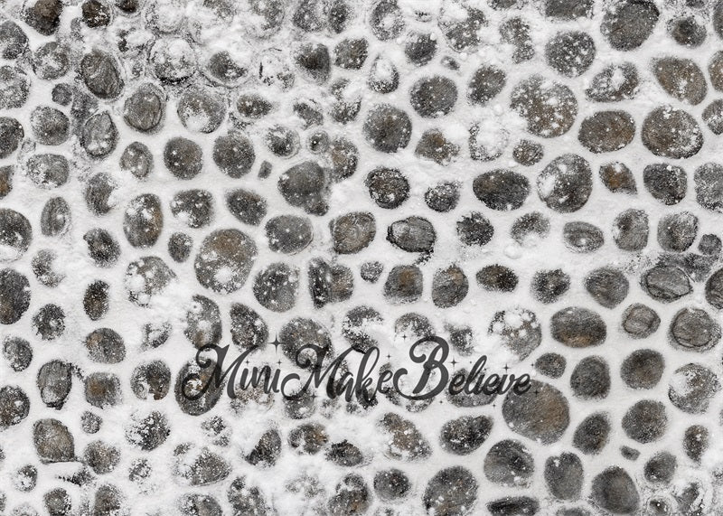 Kate Cobblestone Backdrop Winter Snow Christmas Designed by Mini MakeBelieve