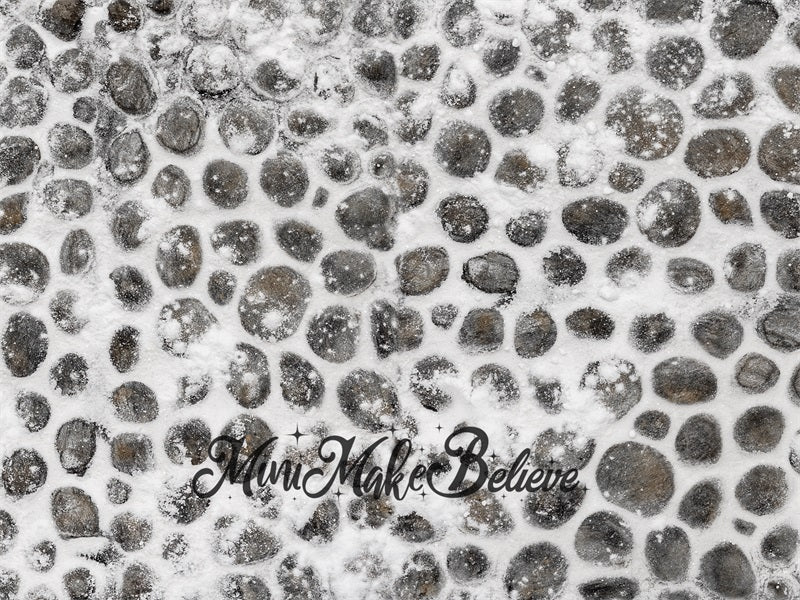 Kate Cobblestone Backdrop Winter Snow Christmas Designed by Mini MakeBelieve