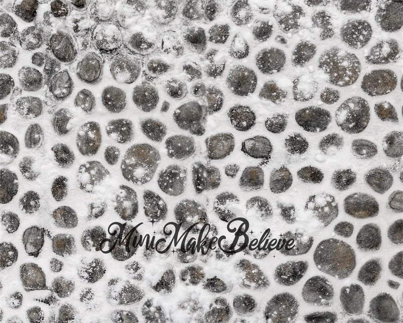 Kate Cobblestone Backdrop Winter Snow Christmas Designed by Mini MakeBelieve