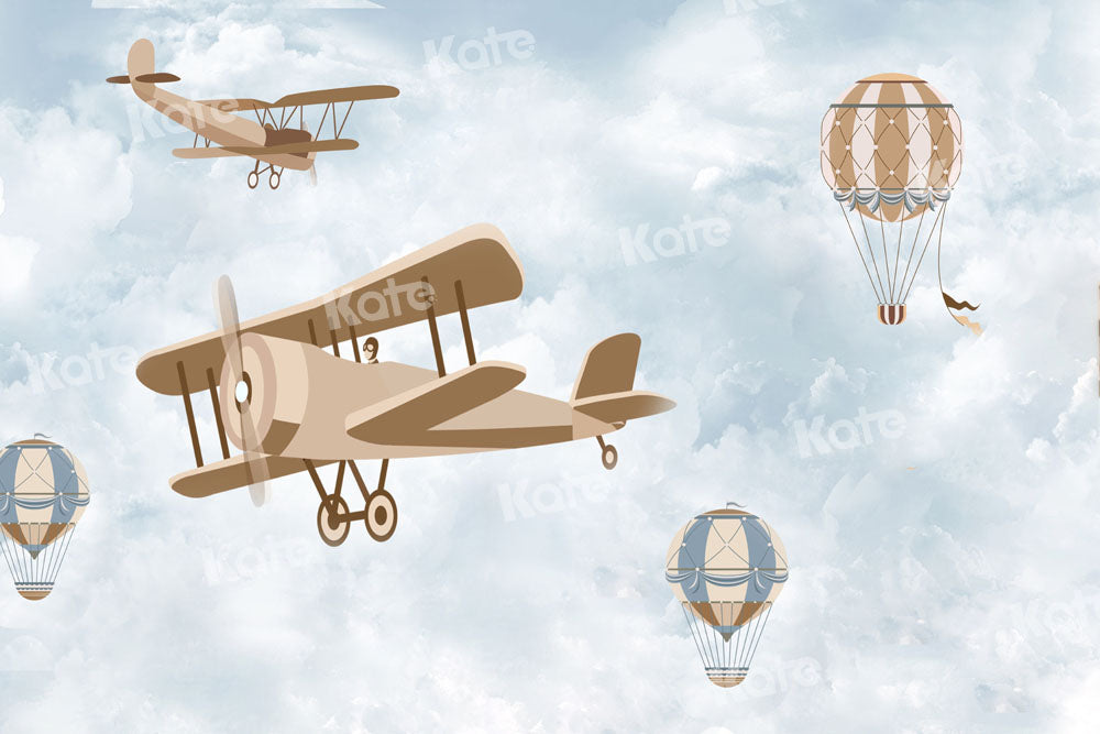 Kate Hot Air Balloon Backdrop Airplane Designed by Chain Photography