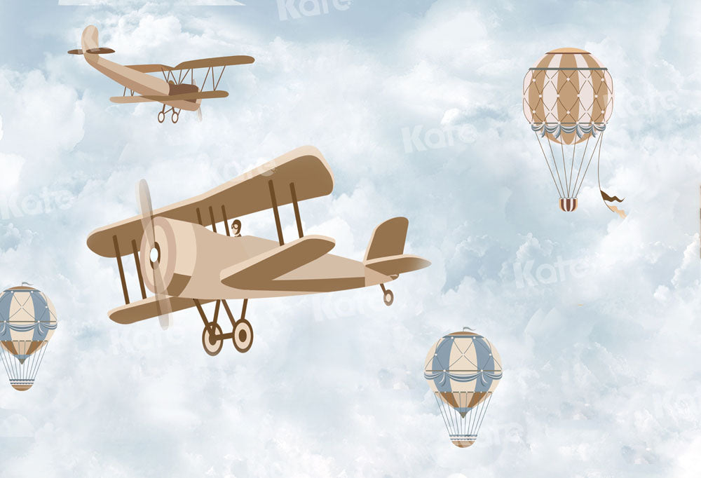 Kate Hot Air Balloon Backdrop Airplane Designed by Chain Photography