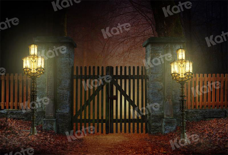 Kate Halloween Backdrop Manor Gate for Photography - Kate Backdrop AU