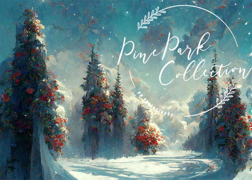 Kate Blue Winter Wonderland Backdrop Designed By Pine Park Collection - Kate Backdrop AU