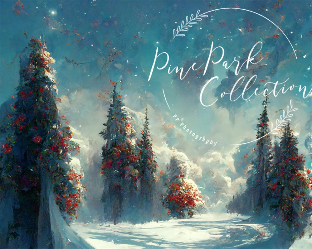 Kate Blue Winter Wonderland Backdrop Designed By Pine Park Collection - Kate Backdrop AU