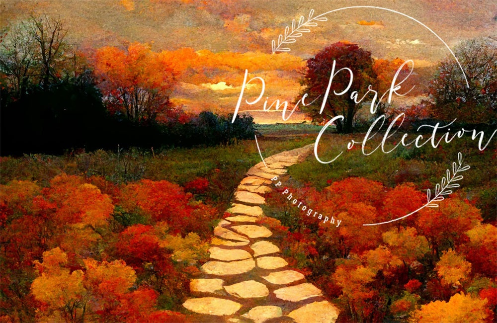 Kate Fall Path Sunrise Backdrop Designed By Pine Park Collection