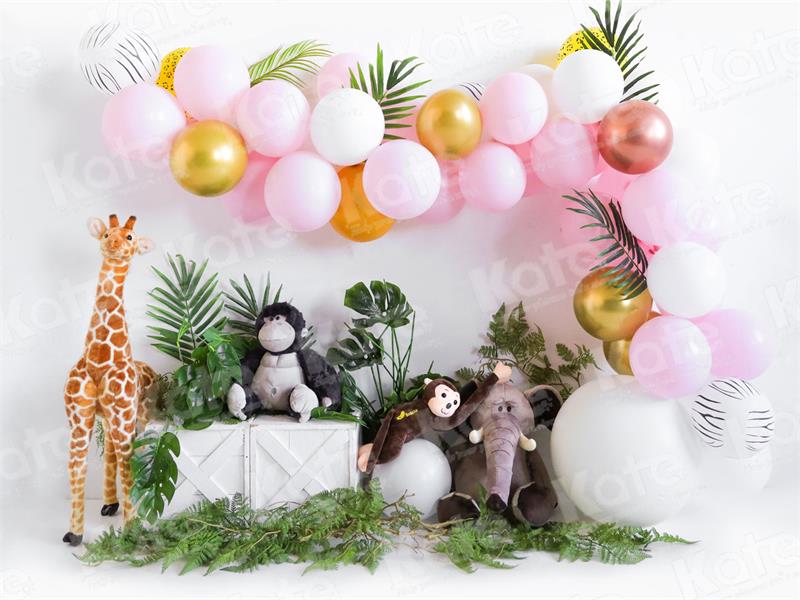 Kate Forest Animal World Backdrop Pink Balloon Designed by Uta Mueller Photography