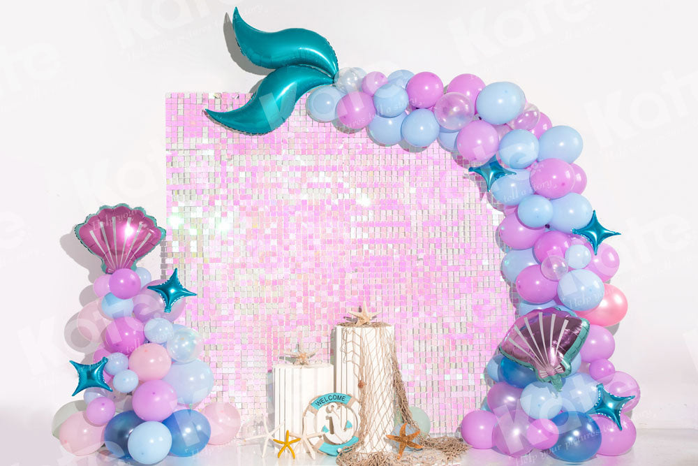 Kate Balloon Mermaid Backdrop Sea Designed by Emetselch(print, non-sequin props) - Kate Backdrop AU