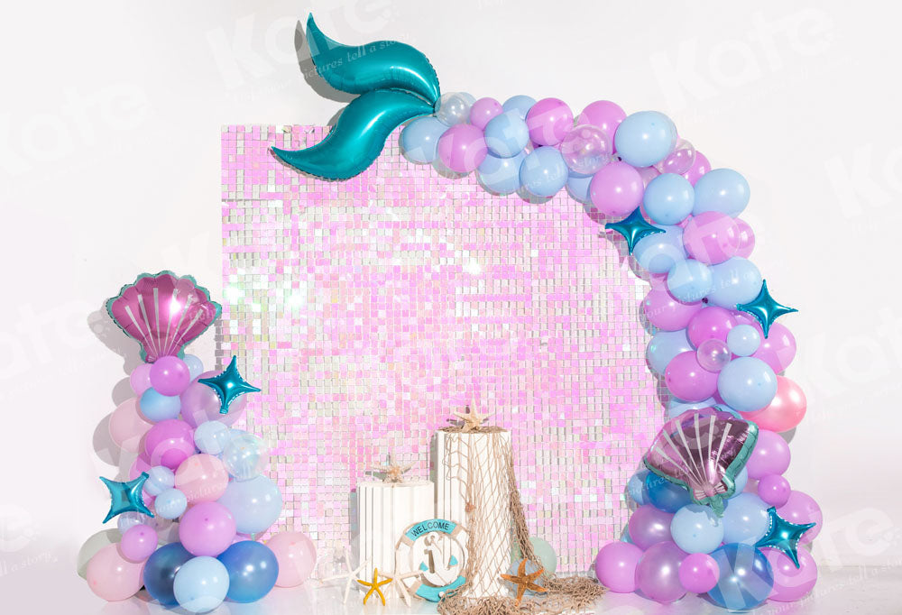 Kate Balloon Mermaid Backdrop Sea Designed by Emetselch(print, non-sequin props) - Kate Backdrop AU
