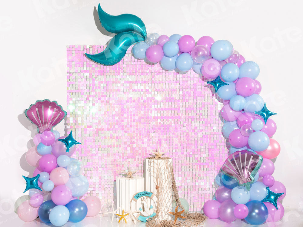 Kate Balloon Mermaid Backdrop Sea Designed by Emetselch(print, non-sequin props) - Kate Backdrop AU