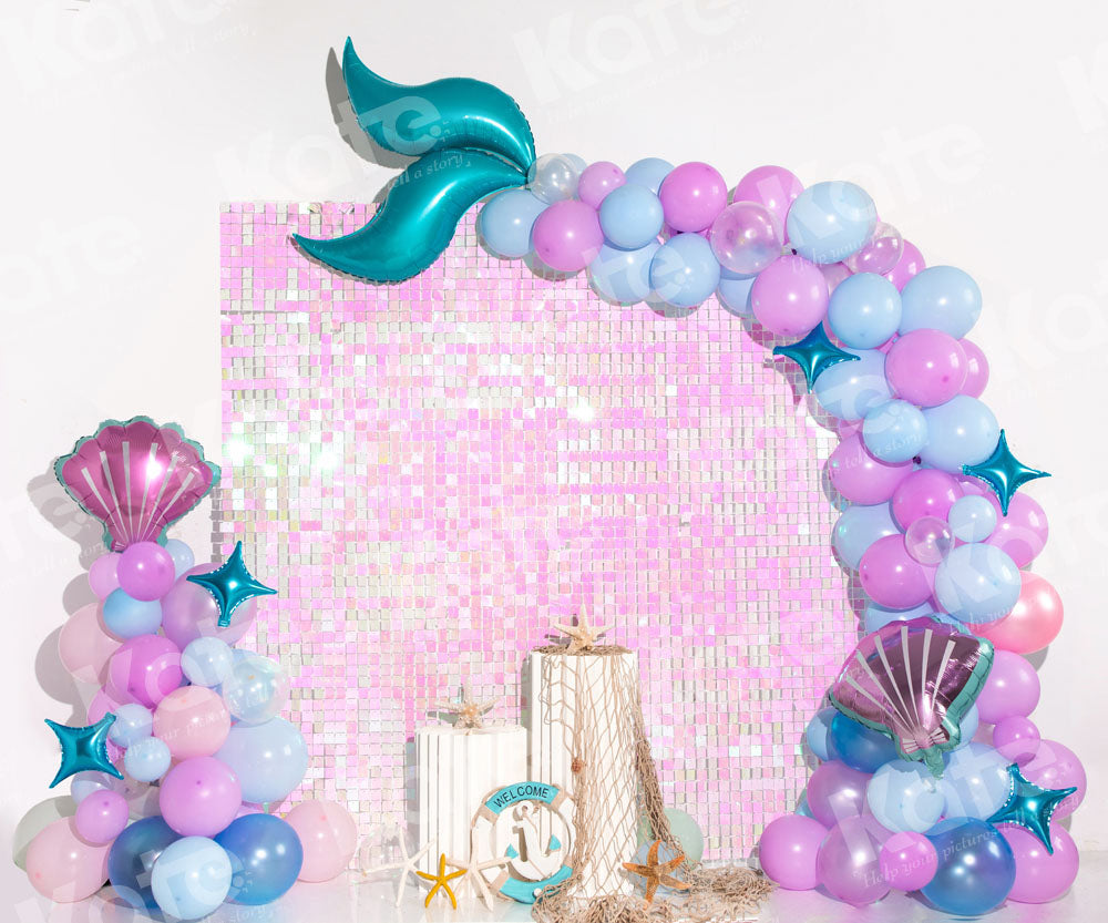 Kate Balloon Mermaid Backdrop Sea Designed by Emetselch(print, non-sequin props)