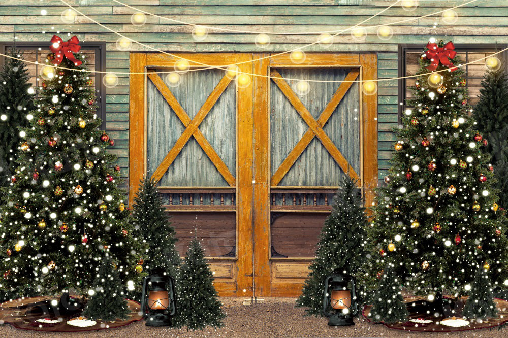 Kate Christmas Tree Backdrop Gate Shining for Photography - Kate Backdrop AU