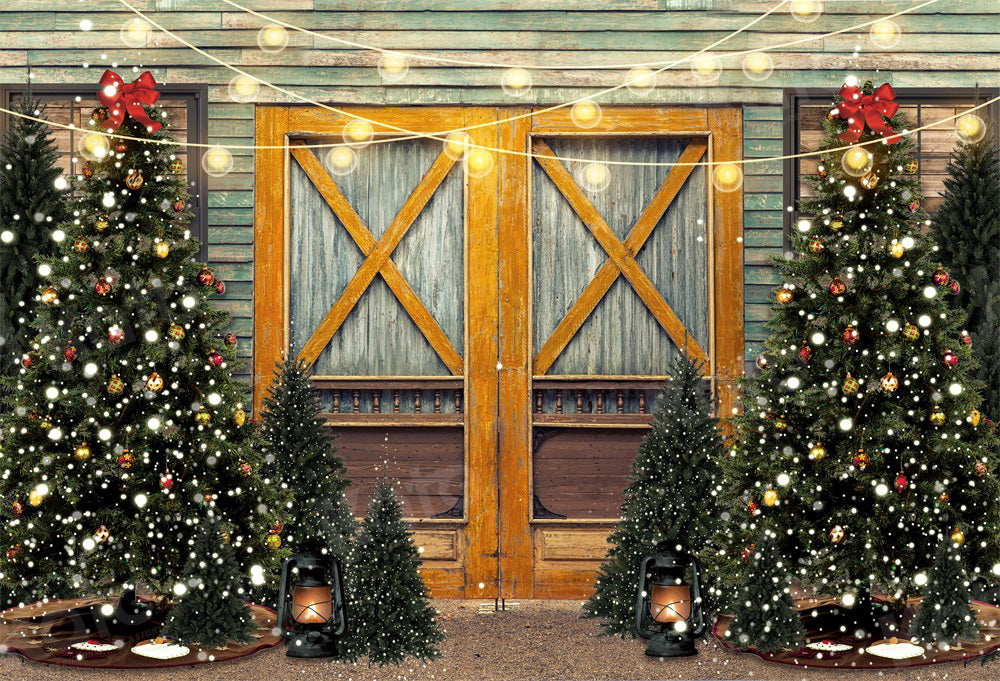 Kate Christmas Tree Backdrop Gate Shining for Photography - Kate Backdrop AU