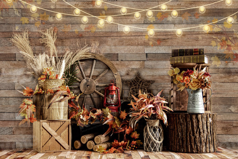 Kate Autumn Chalet lamp Backdrop for Photography - Kate Backdrop AU