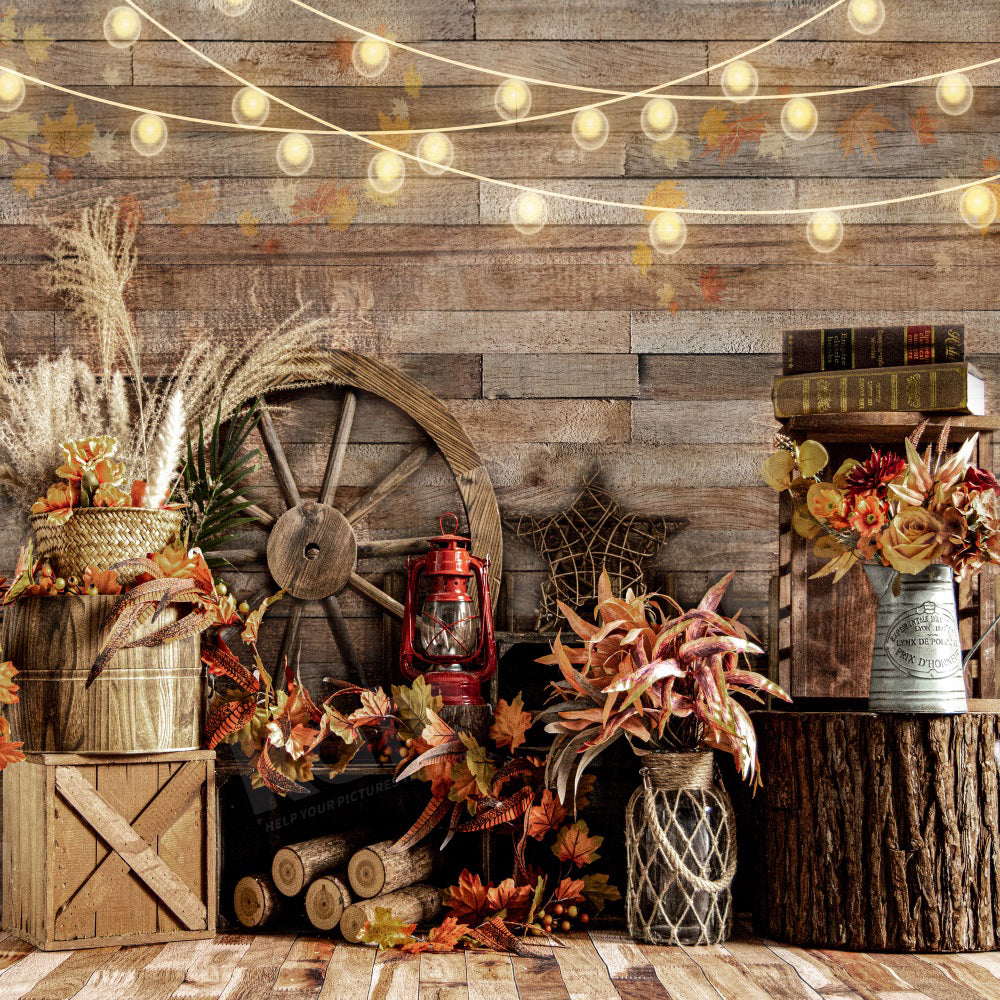 Kate Autumn Chalet lamp Backdrop for Photography - Kate Backdrop AU