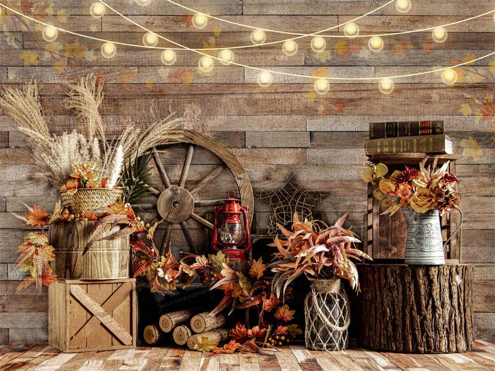 Kate Autumn Chalet lamp Backdrop for Photography - Kate Backdrop AU
