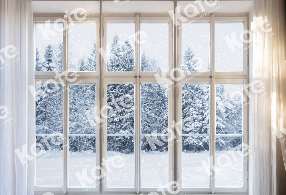 Kate Winter Snow Scene Backdrop Window Designed by Chain Photography