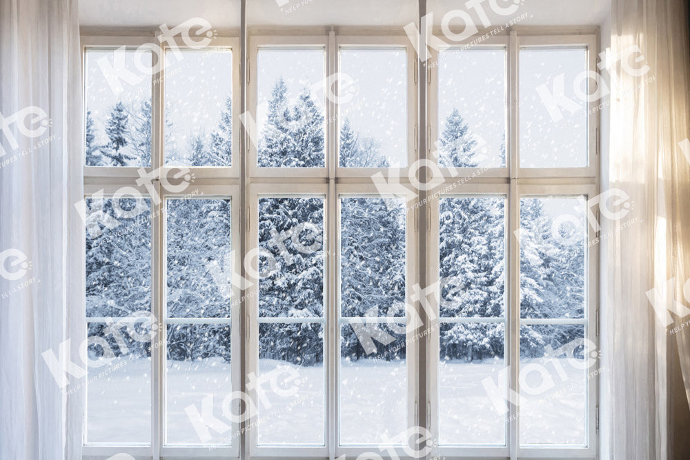 Kate Winter Snow Scene Backdrop Window Designed by Chain Photography