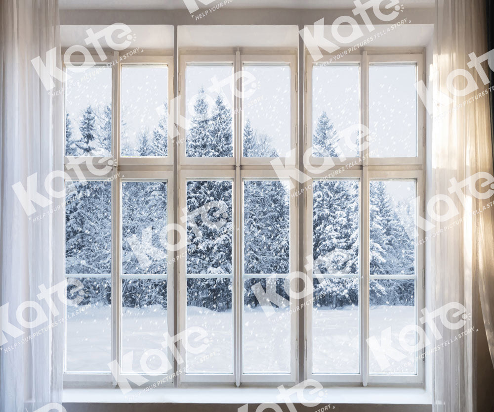 Kate Winter Snow Scene Backdrop Window Designed by Chain Photography