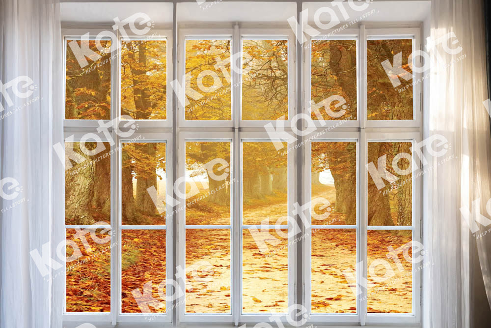 Kate Autumn Scenery Window Backdrop Designed by Chain Photography